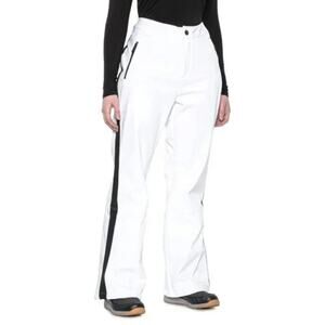 Free Country White W. Black Side Stripes Soft Shell Snow Ski Pants Size M NWT